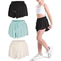 KEREDA Girls Flowy Shorts,Youth/Toddler Butterfly Shorts with Spandex Liner 2-in-1 for Running,Sports,Athletic,Fitness,Tennis