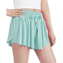KEREDA Girls Flowy Shorts,Youth/Toddler Butterfly Shorts with Spandex Liner 2-in-1 for Running,Sports,Athletic,Fitness,Tennis