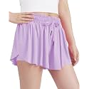 KEREDA Girls Flowy Shorts,Youth/Toddler Butterfly Shorts with Spandex Liner 2-in-1 for Running,Sports,Athletic,Fitness,Tennis