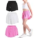 KEREDA Girls Flowy Shorts,Youth/Toddler Butterfly Shorts with Spandex Liner 2-in-1 for Running,Sports,Athletic,Fitness,Tennis