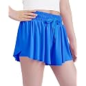 KEREDA Girls Flowy Shorts,Youth/Toddler Butterfly Shorts with Spandex Liner 2-in-1 for Running,Sports,Athletic,Fitness,Tennis