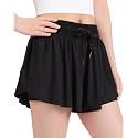 KEREDA Girls Flowy Shorts,Youth/Toddler Butterfly Shorts with Spandex Liner 2-in-1 for Running,Sports,Athletic,Fitness,Tennis