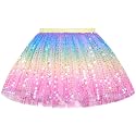 KEREDA Toddler Girls Layered Tutu Skirt Sparkling Sequin Tulle Dance Skirts