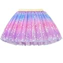 KEREDA Toddler Girls Layered Tutu Skirt Sparkling Sequin Tulle Dance Skirts
