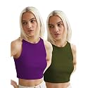 KERI PERRY Tops for Women Crop Top for Women's Tank Activewear Tee Sports Western Casual Cotton Camisole Pack of 2 Combo