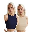 KERI PERRY Tops for Women Crop Top for Women's Tank Activewear Tee Sports Western Casual Cotton Camisole Pack of 2 Combo