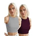 KERI PERRY Tops for Women Crop Top for Women's Tank Activewear Tee Sports Western Casual Cotton Camisole Pack of 2 Combo