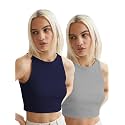 KERI PERRY Tops for Women Crop Top for Women's Tank Activewear Tee Sports Western Casual Cotton Camisole Pack of 2 Combo