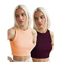 KERI PERRY Tops for Women Crop Top for Women's Tank Activewear Tee Sports Western Casual Cotton Camisole Pack of 2 Combo