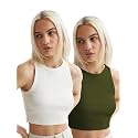 KERI PERRY Tops for Women Crop Top for Women's Tank Activewear Tee Sports Western Casual Cotton Camisole Pack of 2 Combo