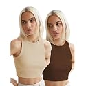 KERI PERRY Tops for Women Crop Top for Women's Tank Activewear Tee Sports Western Casual Cotton Camisole Pack of 2 Combo