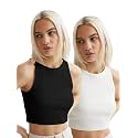 KERI PERRY Tops for Women Crop Top for Women's Tank Activewear Tee Sports Western Casual Cotton Camisole Pack of 2 Combo