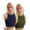 KERI PERRY Tops for Women Crop Top for Women's Tank Activewear Tee Sports Western Casual Cotton Camisole Pack of 2 Combo