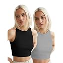 KERI PERRY Tops for Women Crop Top for Women's Tank Activewear Tee Sports Western Casual Cotton Camisole Pack of 2 Combo