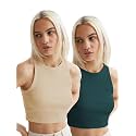 KERI PERRY Tops for Women Crop Top for Women's Tank Activewear Tee Sports Western Casual Cotton Camisole Pack of 2 Combo
