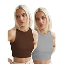 KERI PERRY Tops for Women Crop Top for Women's Tank Activewear Tee Sports Western Casual Cotton Camisole Pack of 2 Combo