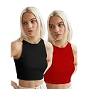 KERI PERRY Tops for Women Crop Top for Women's Tank Activewear Tee Sports Western Casual Cotton Camisole Pack of 2 Combo