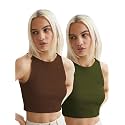 KERI PERRY Tops for Women Crop Top for Women's Tank Activewear Tee Sports Western Casual Cotton Camisole Pack of 2 Combo
