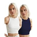 KERI PERRY Tops for Women Crop Top for Women's Tank Activewear Tee Sports Western Casual Cotton Camisole Pack of 2 Combo