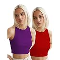 KERI PERRY Tops for Women Crop Top for Women's Tank Activewear Tee Sports Western Casual Cotton Camisole Pack of 2 Combo
