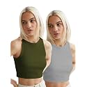 KERI PERRY Tops for Women Crop Top for Women's Tank Activewear Tee Sports Western Casual Cotton Camisole Pack of 2 Combo