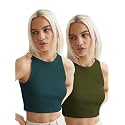 KERI PERRY Tops for Women Crop Top for Women's Tank Activewear Tee Sports Western Casual Cotton Camisole Pack of 2 Combo