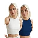 KERI PERRY Tops for Women Crop Top for Women's Tank Activewear Tee Sports Western Casual Cotton Camisole Pack of 2 Combo