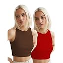 KERI PERRY Tops for Women Crop Top for Women's Tank Activewear Tee Sports Western Casual Cotton Camisole Pack of 2 Combo