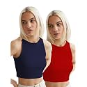 KERI PERRY Tops for Women Crop Top for Women's Tank Activewear Tee Sports Western Casual Cotton Camisole Pack of 2 Combo