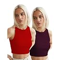 KERI PERRY Tops for Women Crop Top for Women's Tank Activewear Tee Sports Western Casual Cotton Camisole Pack of 2 Combo