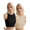 KERI PERRY Tops for Women Crop Top for Women's Tank Activewear Tee Sports Western Casual Cotton Camisole Pack of 2 Combo