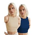 KERI PERRY Tops for Women Crop Top for Women's Tank Activewear Tee Sports Western Casual Cotton Camisole Pack of 2 Combo