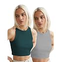 KERI PERRY Tops for Women Crop Top for Women's Tank Activewear Tee Sports Western Casual Cotton Camisole Pack of 2 Combo