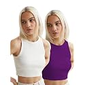 KERI PERRY Tops for Women Crop Top for Women's Tank Activewear Tee Sports Western Casual Cotton Camisole Pack of 2 Combo