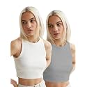 KERI PERRY Tops for Women Crop Top for Women's Tank Activewear Tee Sports Western Casual Cotton Camisole Pack of 2 Combo