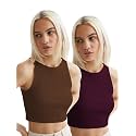 KERI PERRY Tops for Women Crop Top for Women's Tank Activewear Tee Sports Western Casual Cotton Camisole Pack of 2 Combo