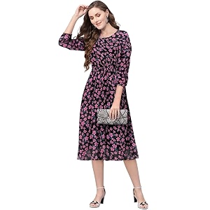 KERI PERRY Womens Georgette Floral Fit