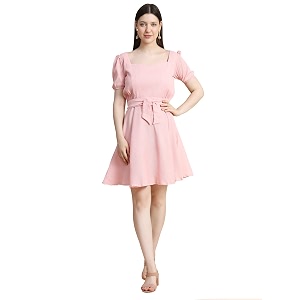 KERI PERRY Womens Peach Cotton Blend Solid