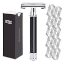 Keropy Mens Safety Razor, Heavy Weight Short handle, Black Matte