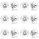 Kerryjewl 18K Gold Locking Secure Earring Backs for Studs, Silicone Earring Backs Replacements for Studs/Droopy Ears, No-Irritate Hypoallergenice Earrings Backing for Women Men, 12 PCS White