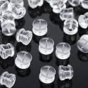 Kerryjewl Earring Backs Rubber,100pcs Soft Clear Earring Backs for Studs,Hypoallergenic Silicone Earrings Backs Replacement for Any Earrings