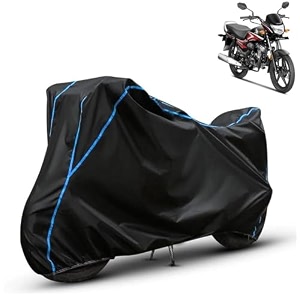 kerwa waterproof bike cover compatible with honda shine 100  dust proof uv-resistant all-weather protection bike body cover windproof elastic bottom