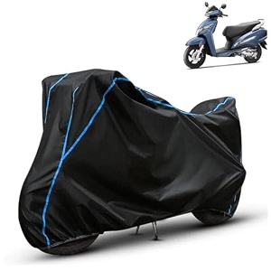 kerwa waterproof bike cover compatible with honda activa 125  dust proof uv-resistant all-weather protection bike body cover windproof elastic bottom