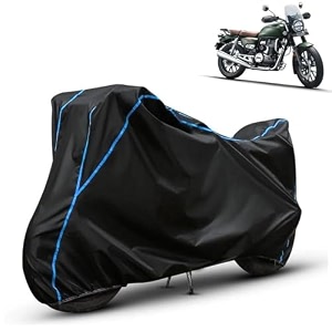kerwa waterproof bike cover compatible with honda heness cb 350  dust proof uv-resistant all-weather protection bike body cover windproof elastic bottom