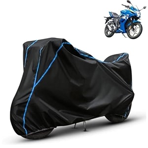 kerwa waterproof bike cover compatible with suzuki gixxer sf  dust proof uv-resistant all-weather protection bike body cover windproof elastic bottom