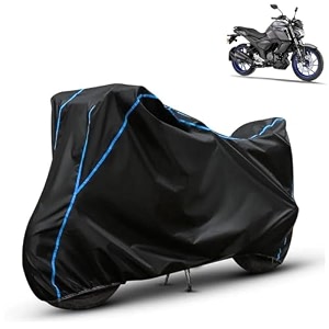 kerwa waterproof bike cover compatible with yamaha fzs-fi v4  dust proof uv-resistant all-weather protection bike body cover windproof elastic bottom