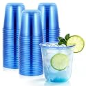 KesaPlan 100Pcs 12oz Blue Plastic Party Cups, Disposable Wine Cocktail Cups