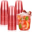 KesaPlan 100Pcs 12oz Red Plastic Party Cups, Disposable Wine Cocktail Cups