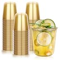 KesaPlan 50Pcs 12oz Gold Plastic Party Cups, Disposable Wine Cocktail Cups