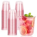 KesaPlan 50Pcs 12oz Pink Plastic Party Cups, Disposable Wine Cocktail Cups